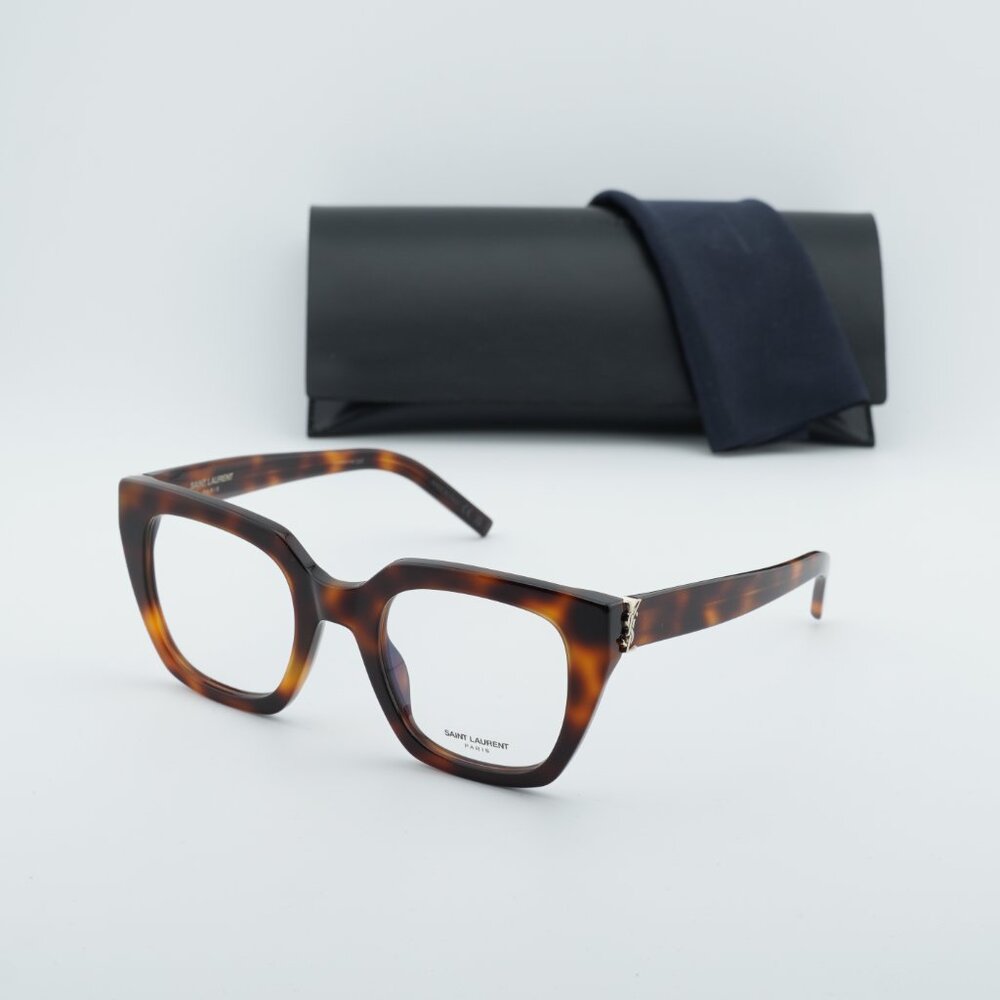 Saint Laurent SL M143 OPT 003 Eyeglasses Havana 51mm Square Frame - Picture 10 of 10